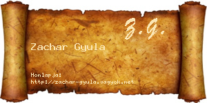 Zachar Gyula névjegykártya